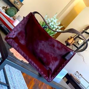 Rare Coach’s hair calf trim leather purse